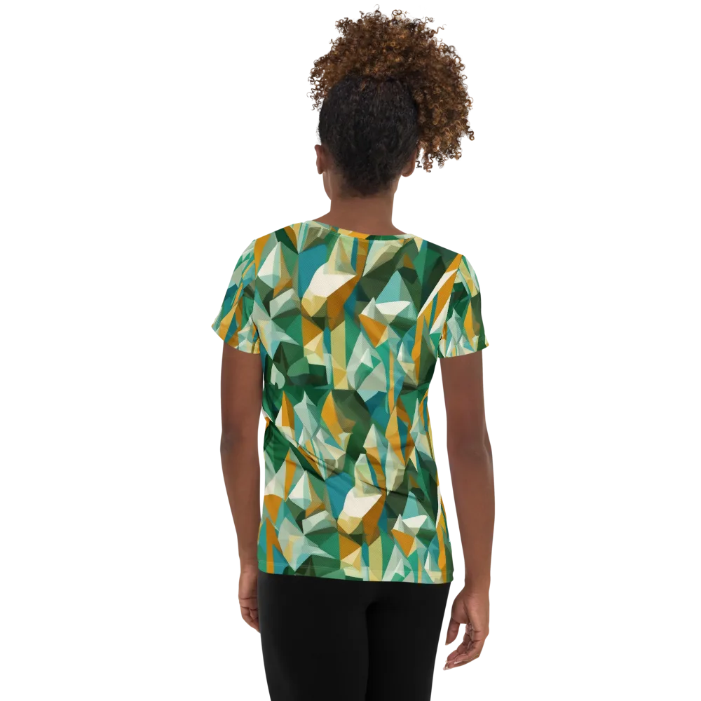 Emerald Facets on Women's Athletic T-Shirt — Back