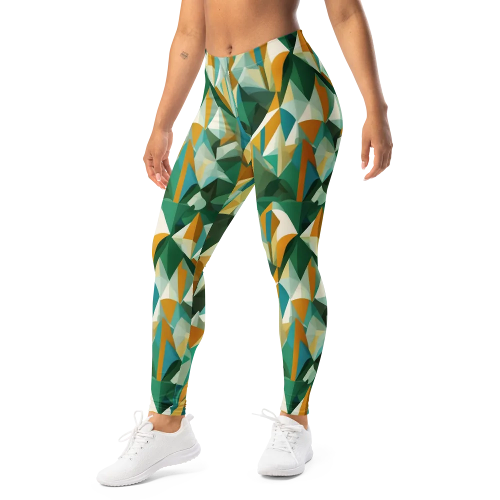Emerald Facets on Leggings — Left Front