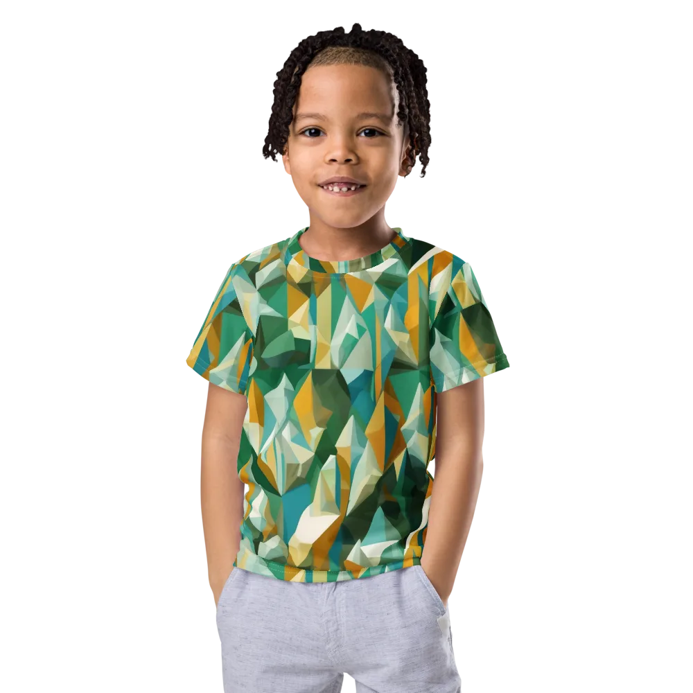 Emerald Facets on Kids Crew Neck T-Shirt — Front