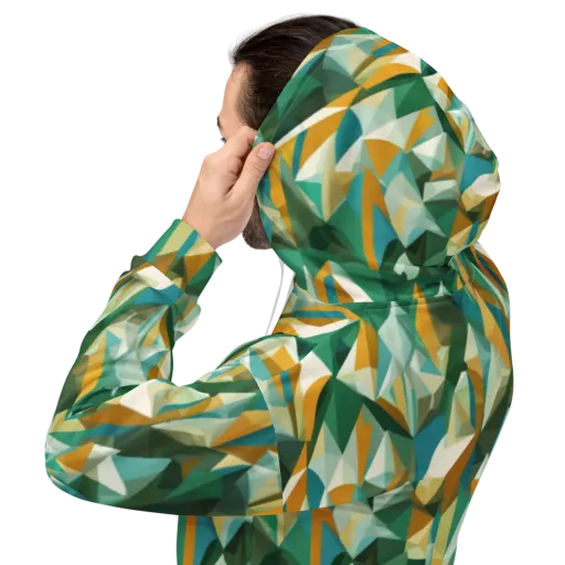 Emerald Facets on a Hoodie
