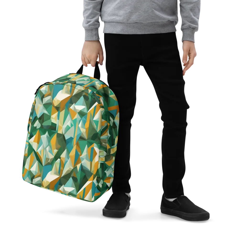 Emerald Facets on Minimalist Backpack — Zoomed-in