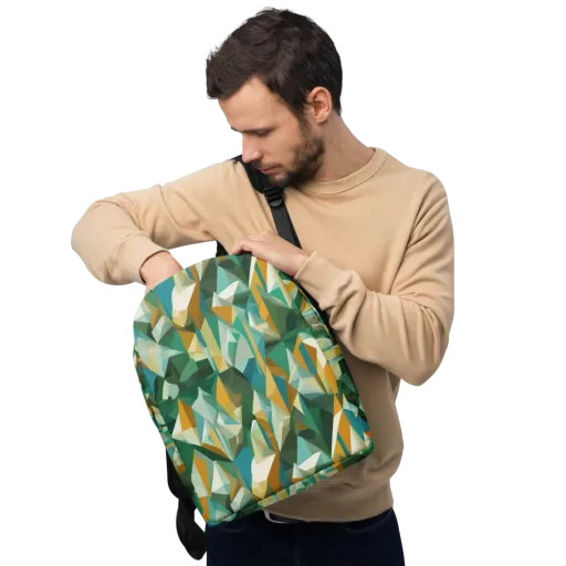 Emerald Facets on a Minimalist Backpack