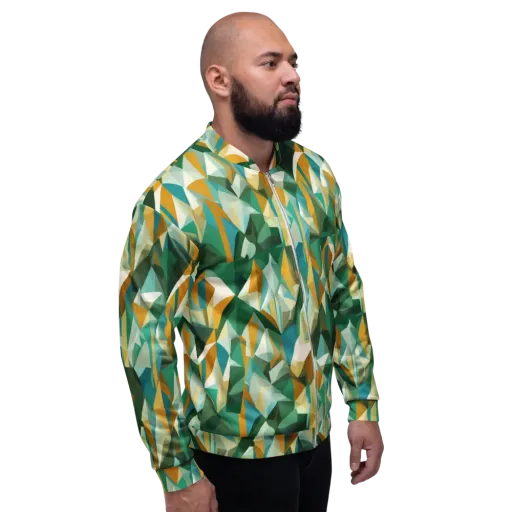 Emerald Facets on a Bomber Jacket