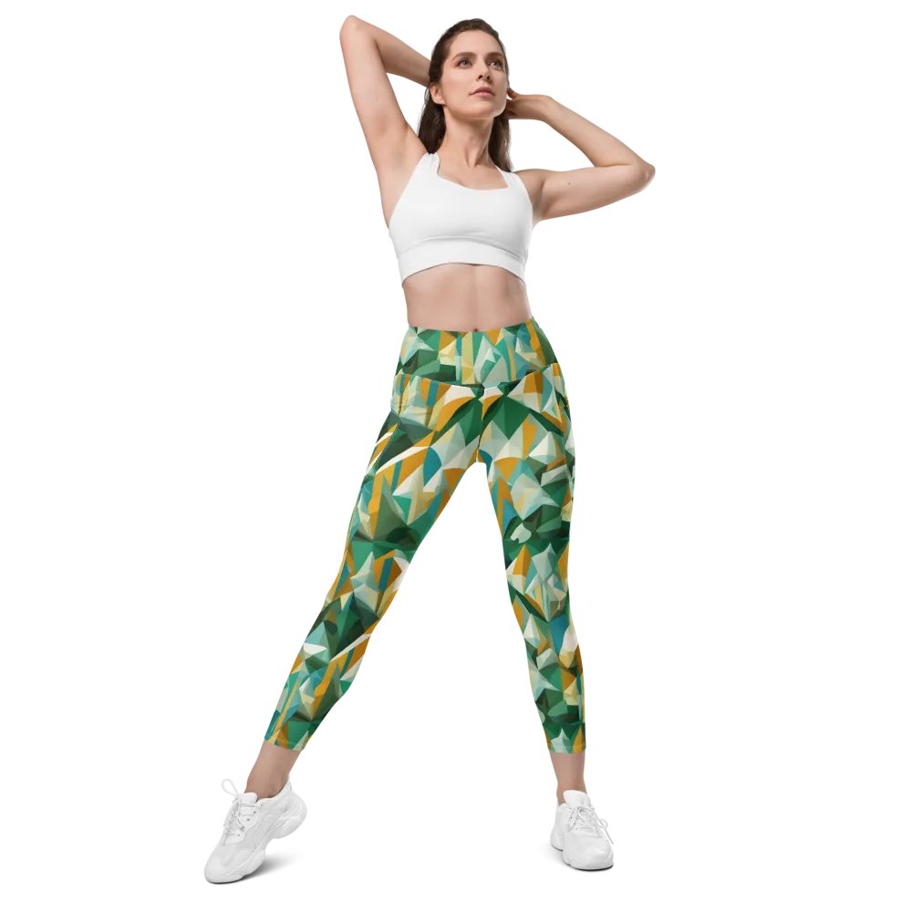 Emerald Facets on Leggings with Pockets — Front