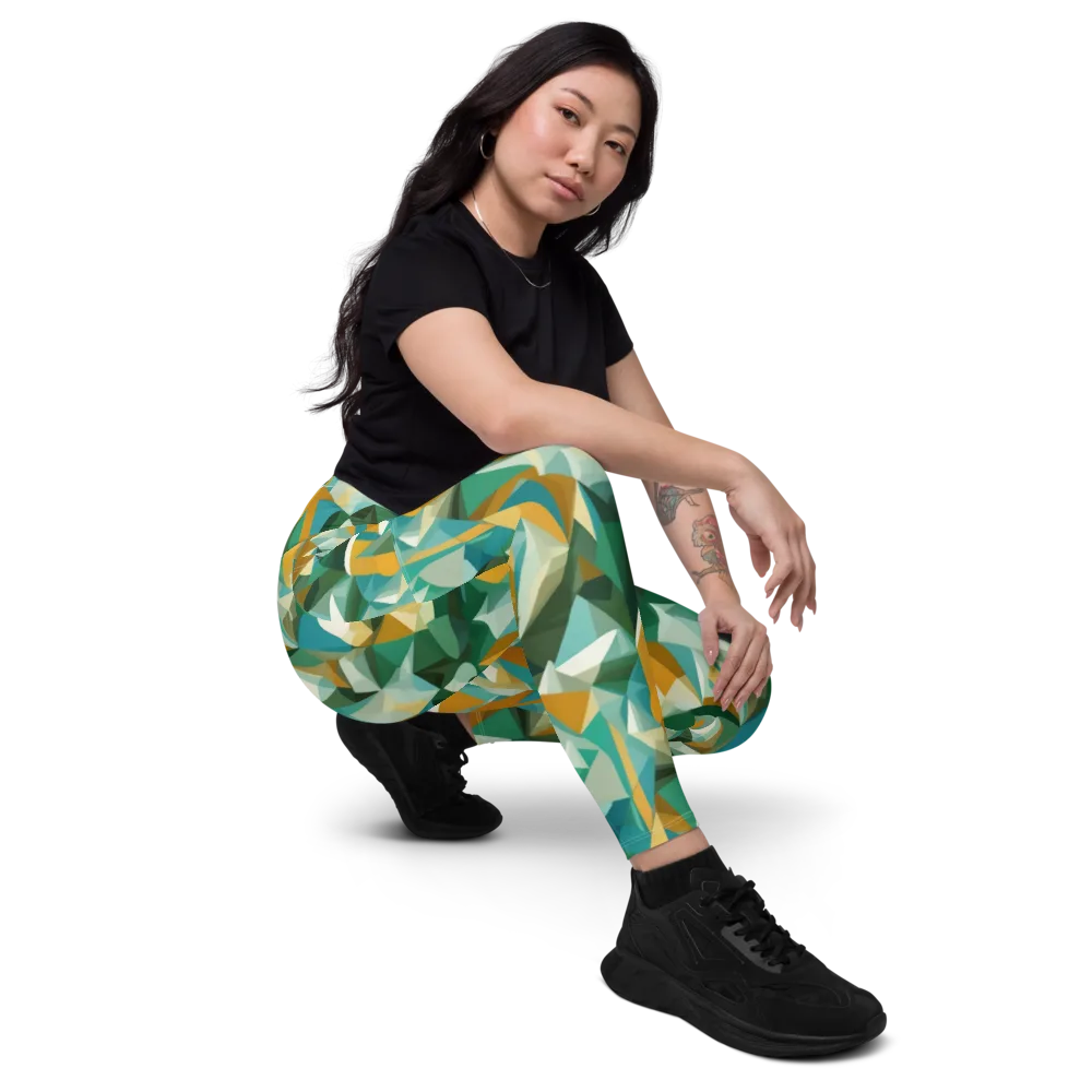 Emerald Facets on Leggings with Pockets — Right Front