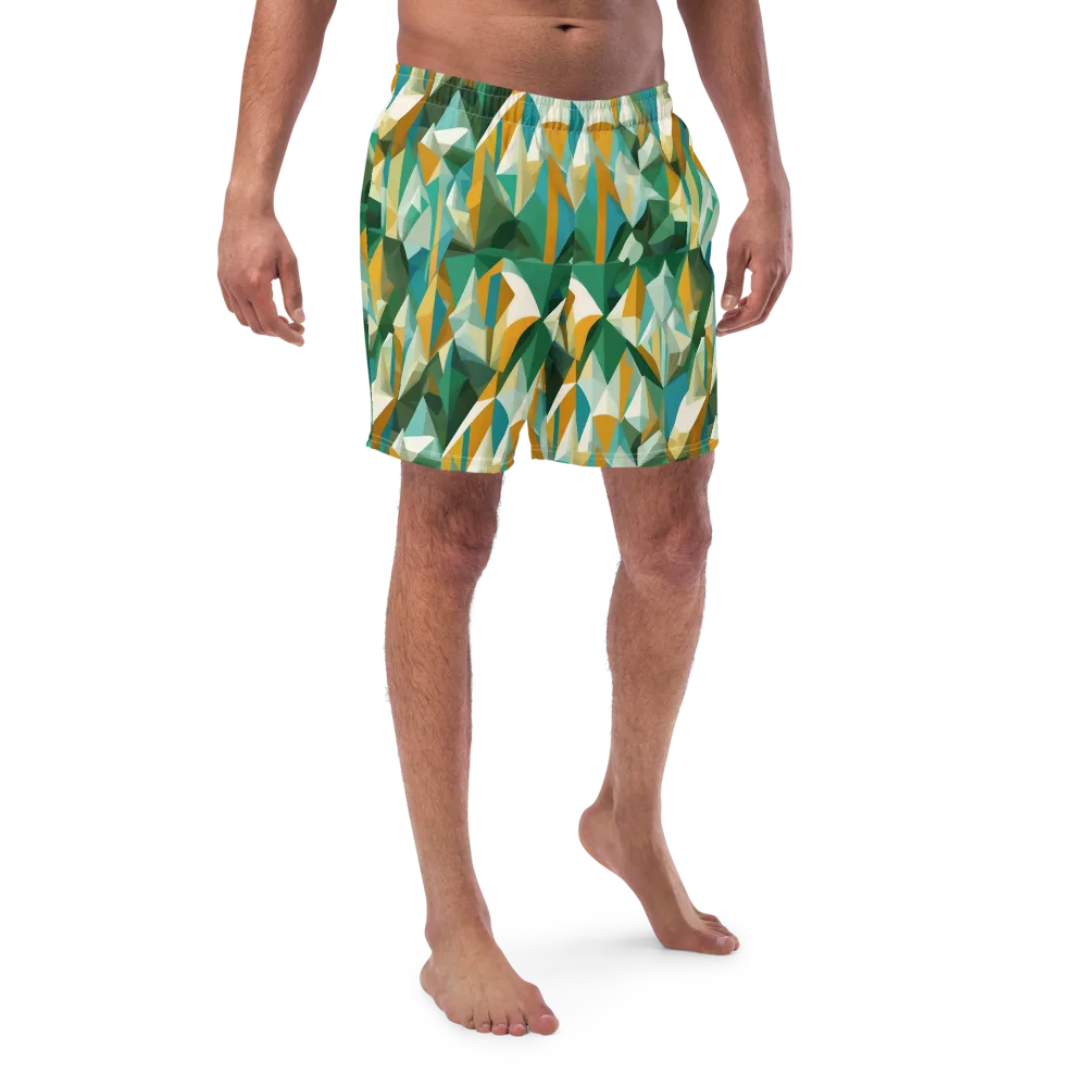 Emerald Facets on Swim Trunks — Front