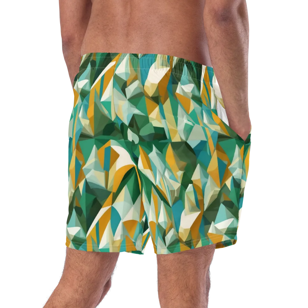 Emerald Facets on Swim Trunks — Right Back