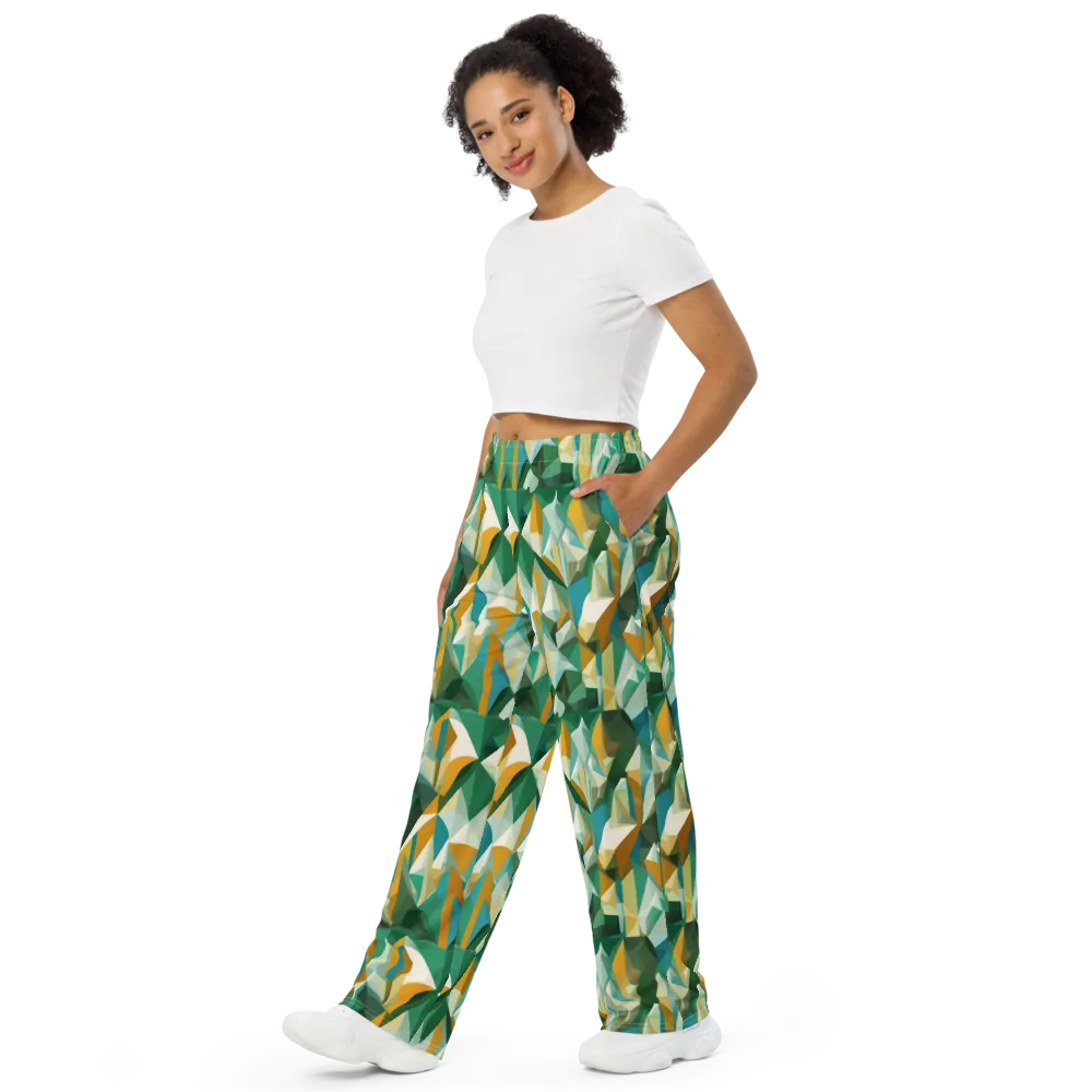 Emerald Facets on Wide-Leg Pants — Left Front