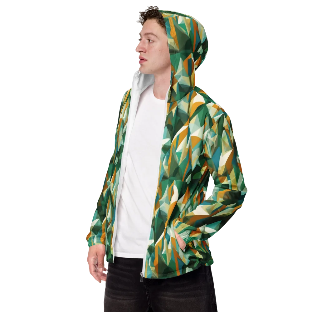 Emerald Facets on Men's Windbreaker — Left Front