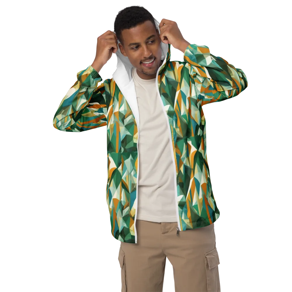 Emerald Facets on Men's Windbreaker — Front