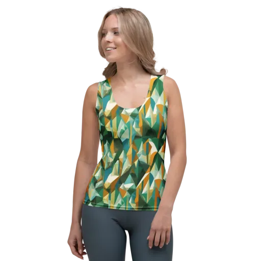 Emerald Facets on a Women's Tank Top