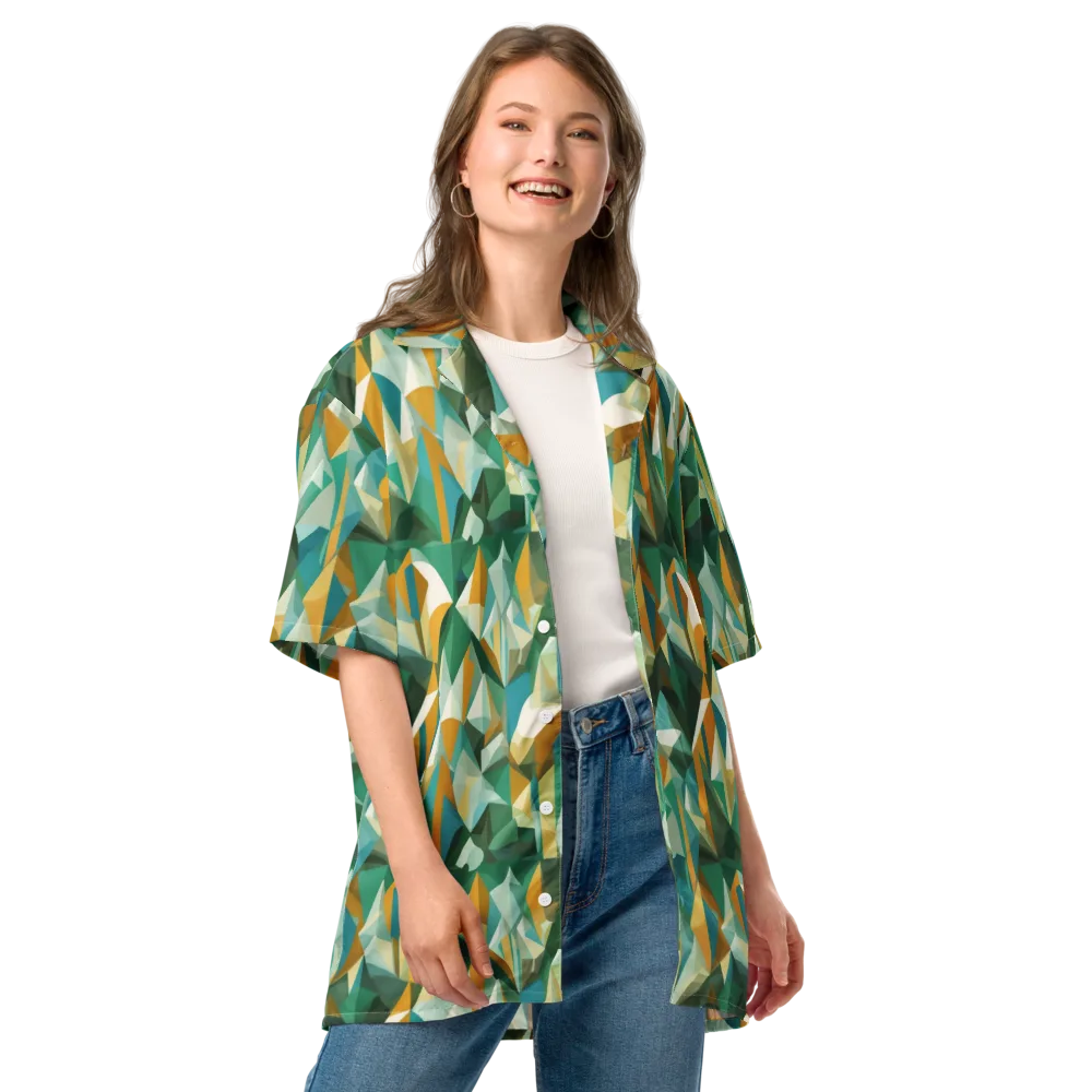 Emerald Facets on Button Shirt — Front