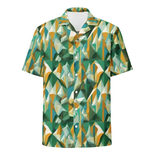 Emerald Facets on a Button Shirt