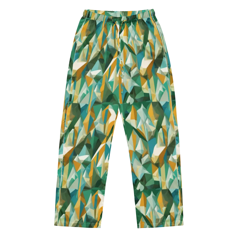 Emerald Facets on Women's Pajama Pants — Front