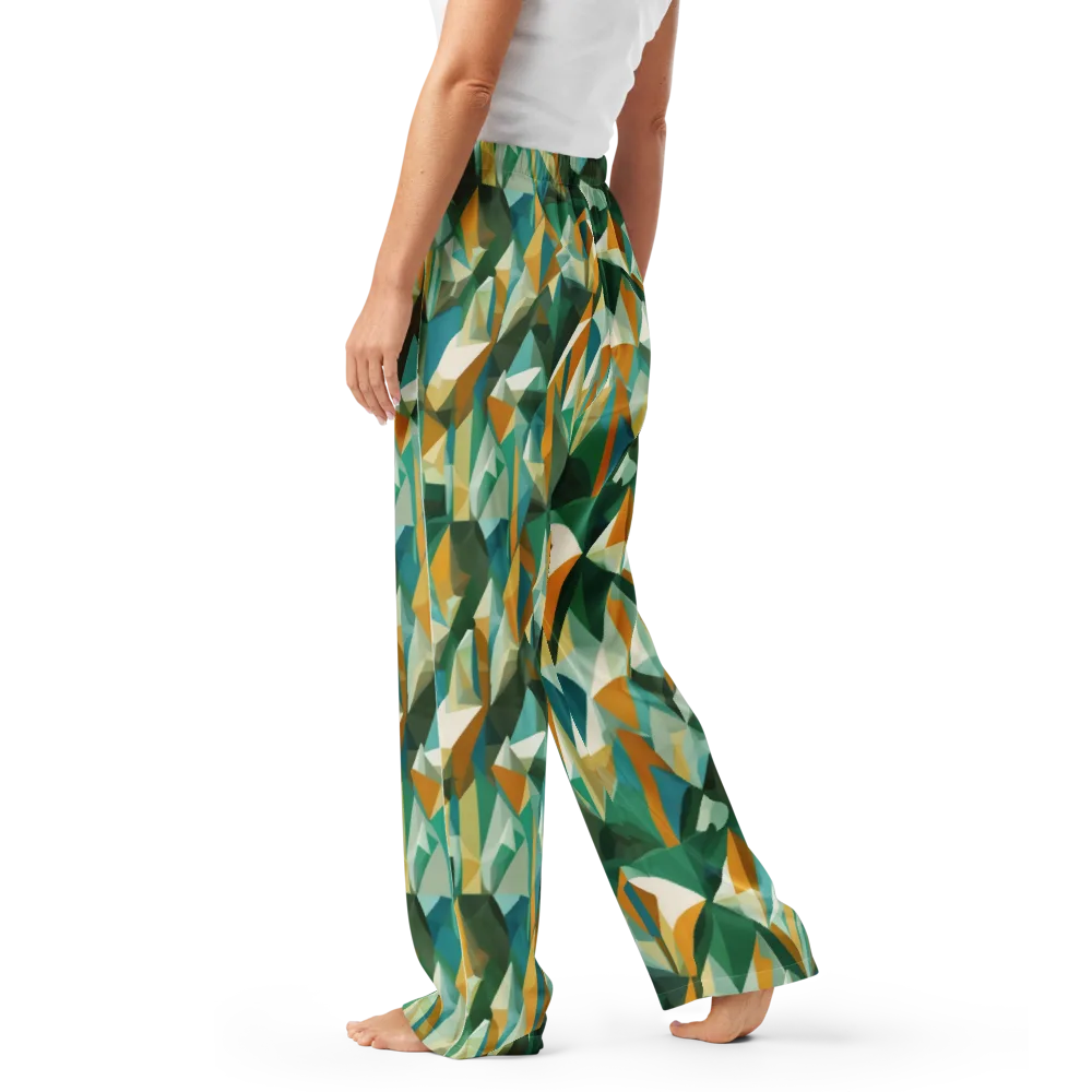 Emerald Facets on Women's Pajama Pants — Left