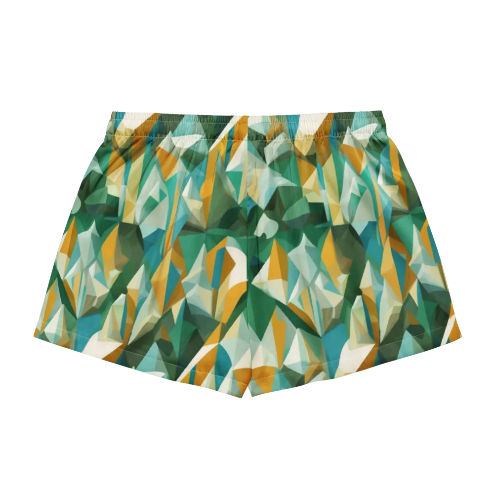Emerald Facets on Women's Pajama Shorts — Back