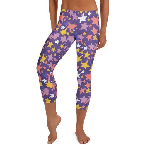 Starry Confetti on a Capri Leggings