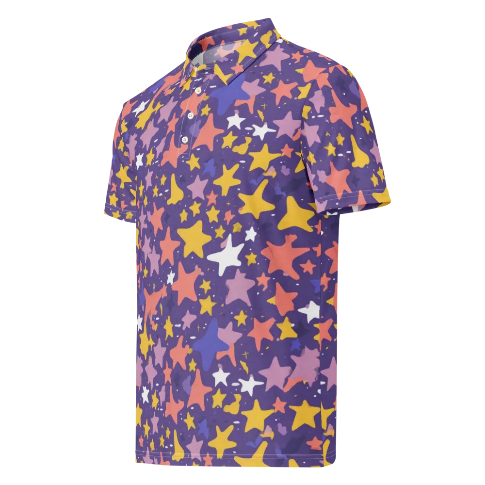 Starry Confetti on Men's Slim Fit Polo Shirt — Left Front