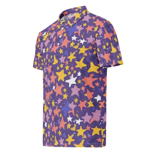 Starry Confetti on a Men's Slim Fit Polo Shirt