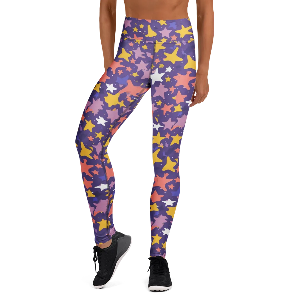 Starry Confetti on Yoga Leggings — Front