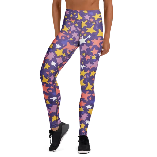 Starry Confetti on a Yoga Leggings