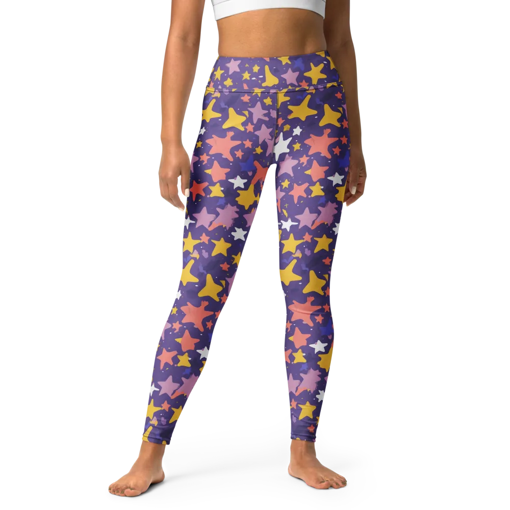 Starry Confetti on Yoga Leggings — Front