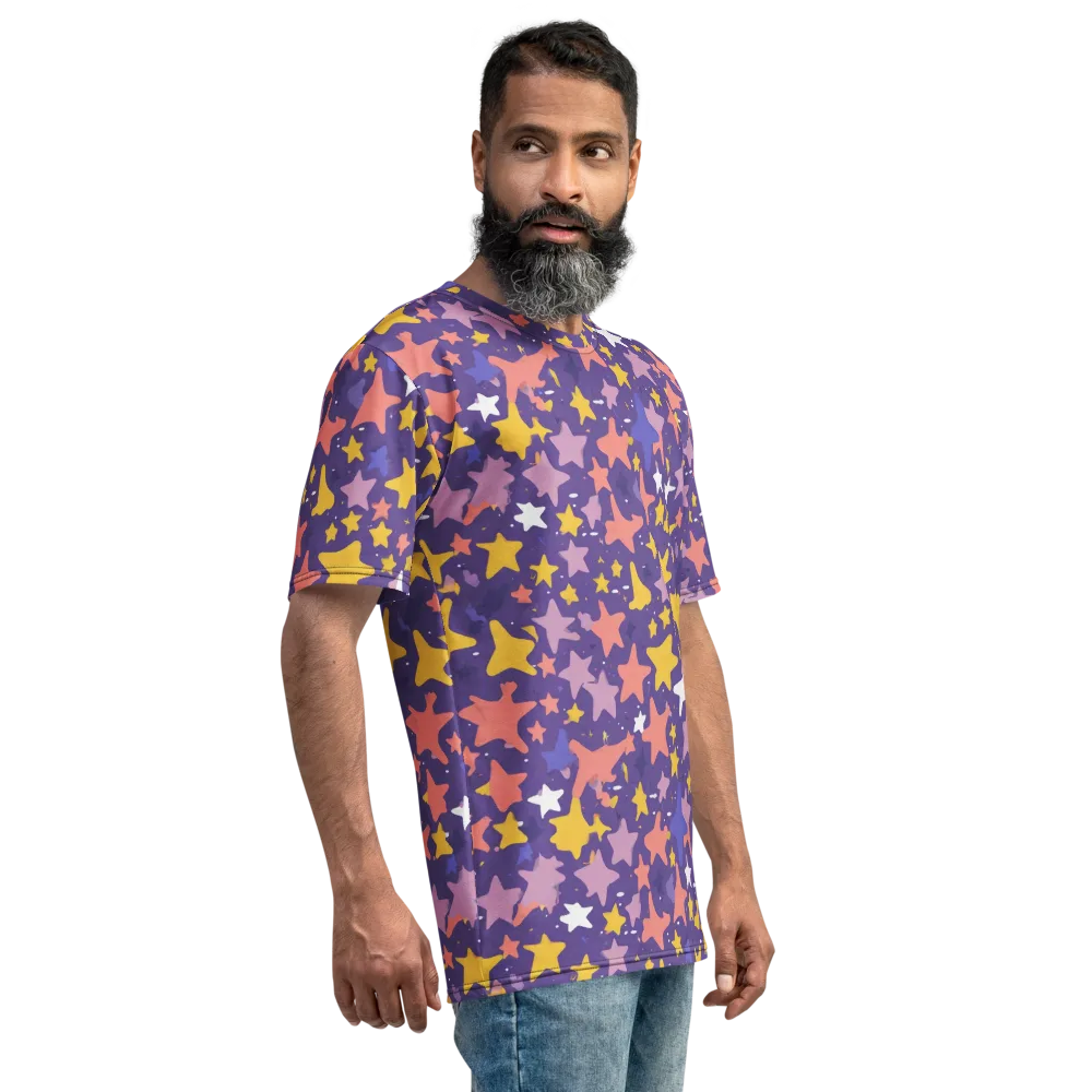 Starry Confetti on Men's Crew Neck T-Shirt — Right