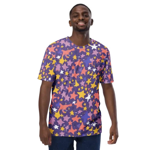 Starry Confetti on a Men's Crew Neck T-Shirt