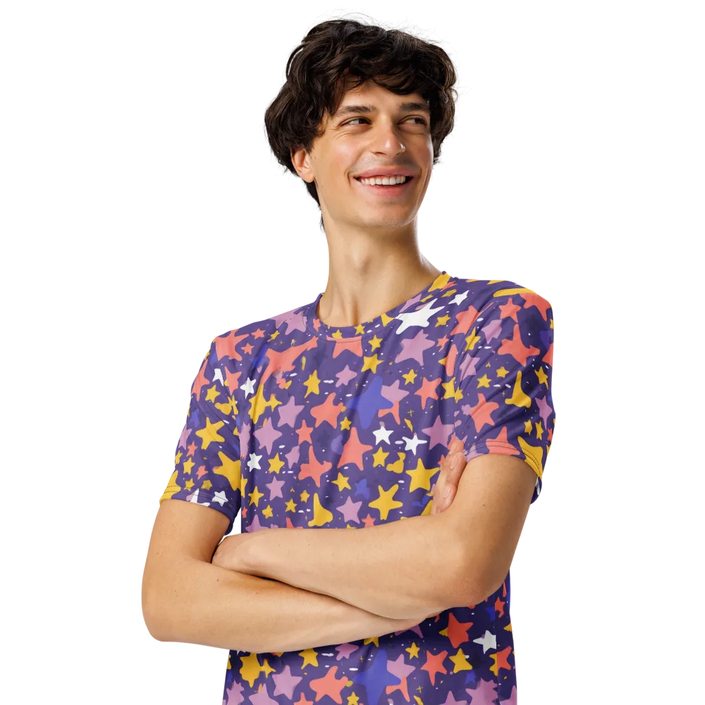 Starry Confetti on Men's Crew Neck T-Shirt — Left Front