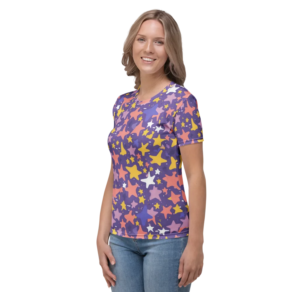 Starry Confetti on Women's Crew Neck T-Shirt — Left