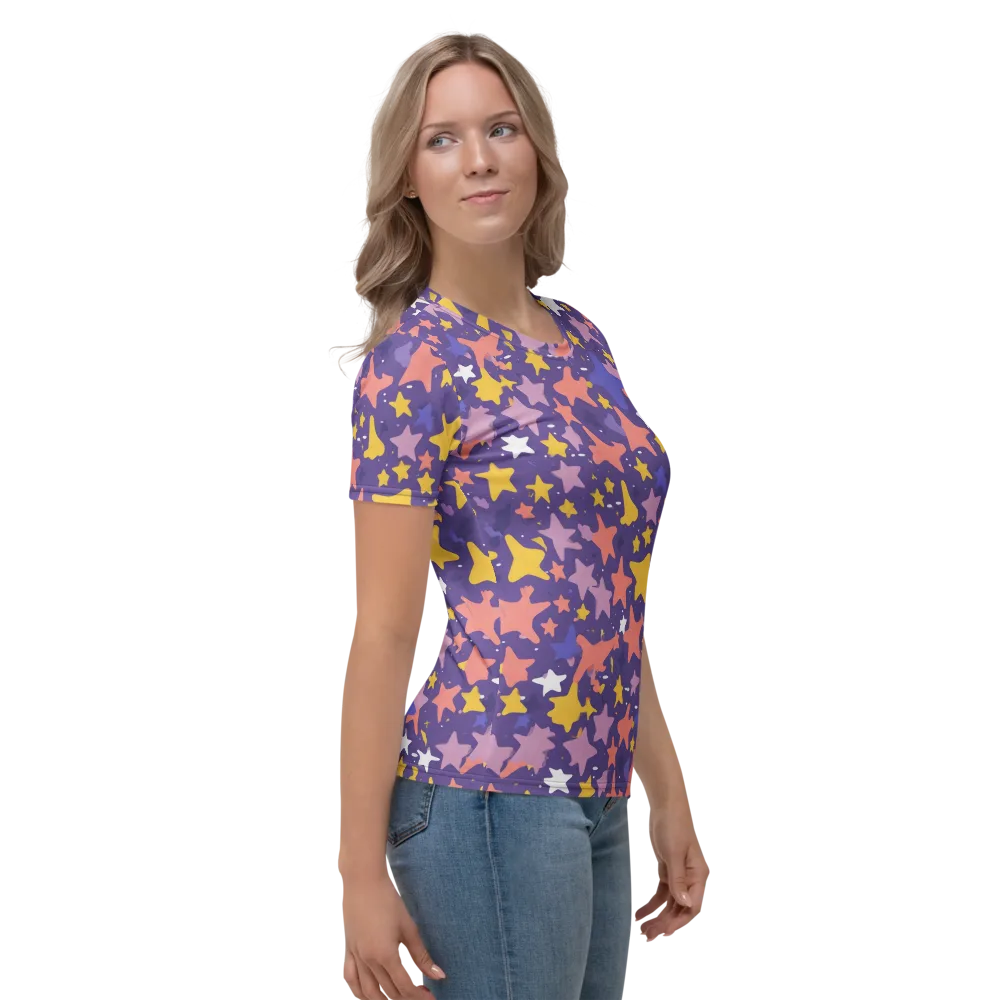 Starry Confetti on Women's Crew Neck T-Shirt — Right