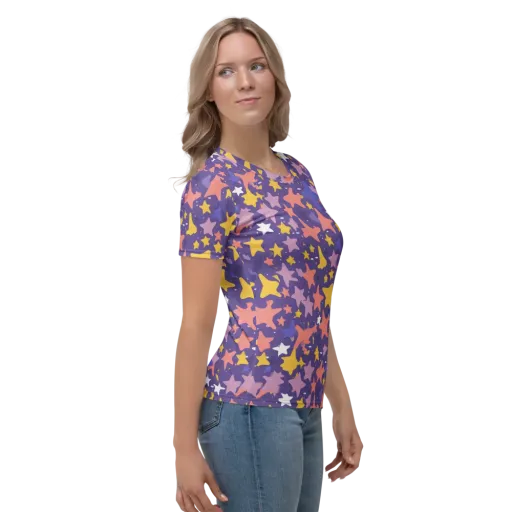 Starry Confetti on a Women's Crew Neck T-Shirt