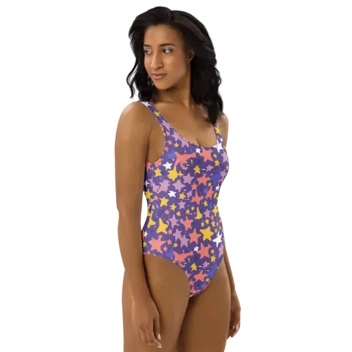 Starry Confetti on a One-Piece Swimsuit