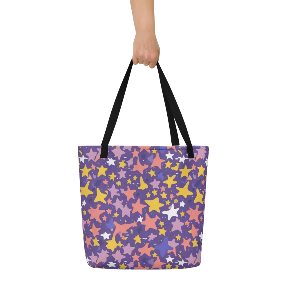 Starry Confetti on Large Tote Bag W/ Pocket — Front
