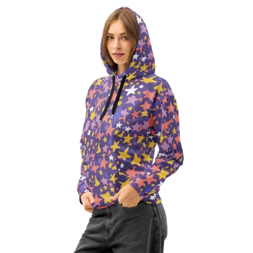 Starry Confetti on a Cotton Hoodie