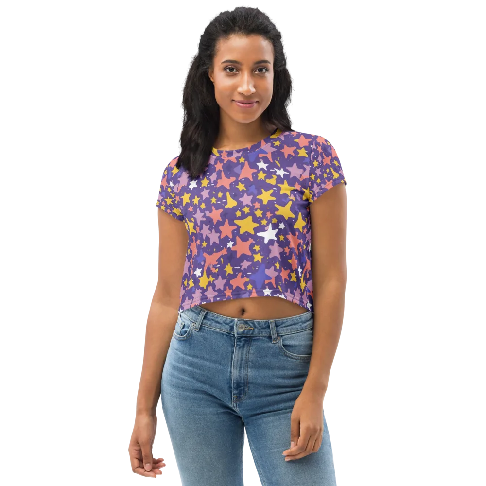 Starry Confetti on Crop Tee — Front