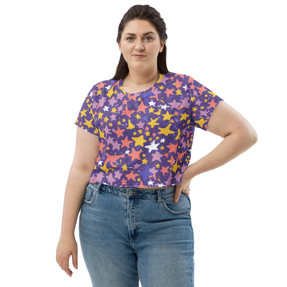 Starry Confetti on Crop Tee — Front