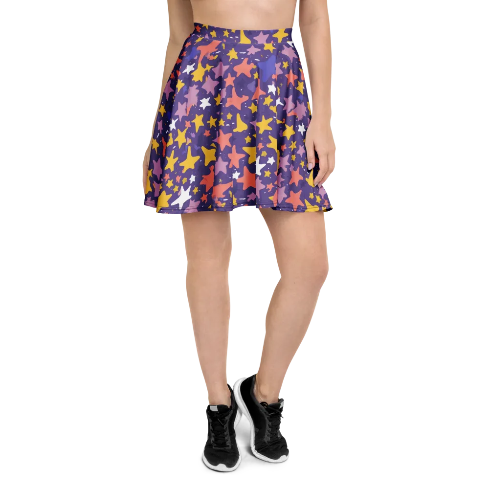 Starry Confetti on Skater Skirt — Front