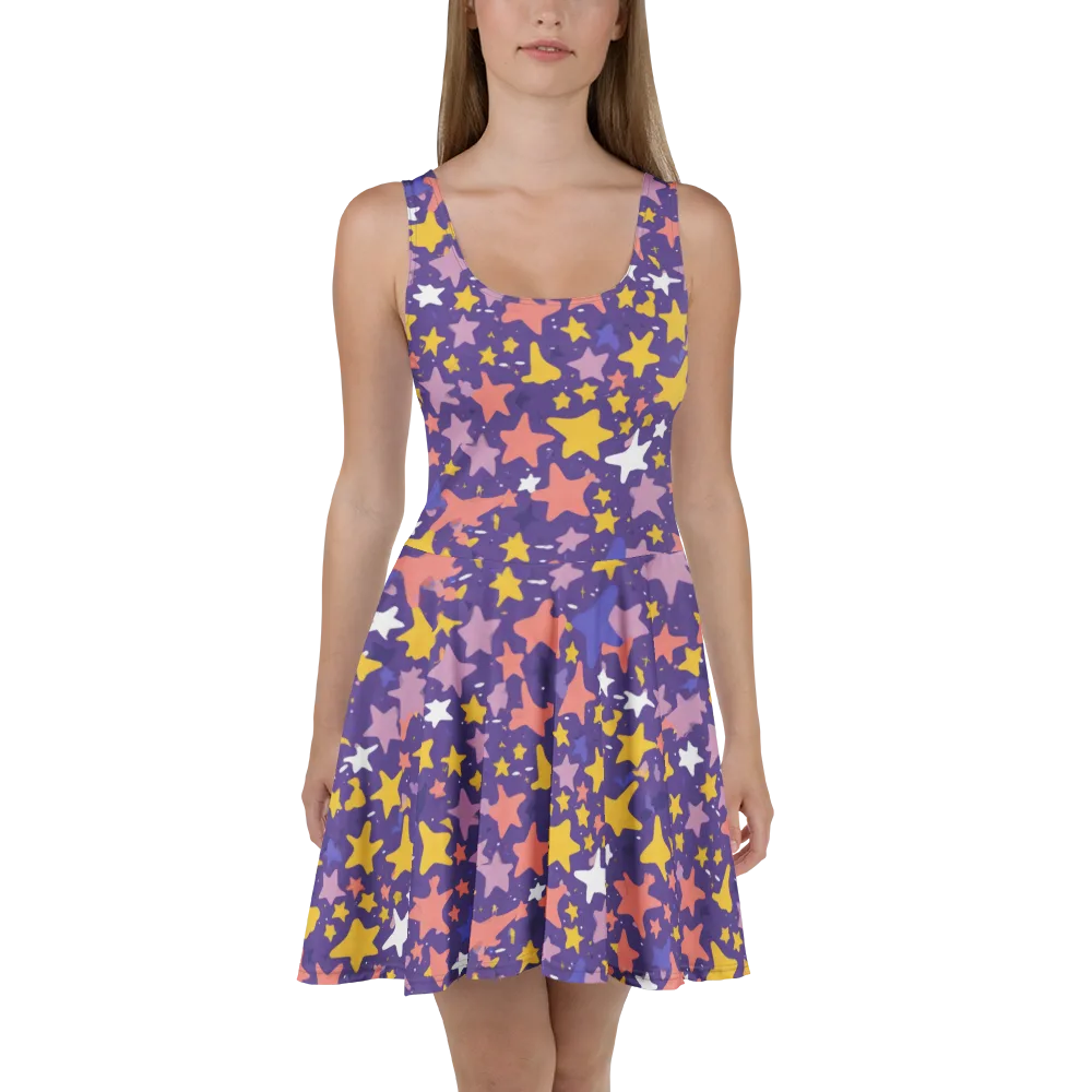 Starry Confetti on Skater Dress — Front