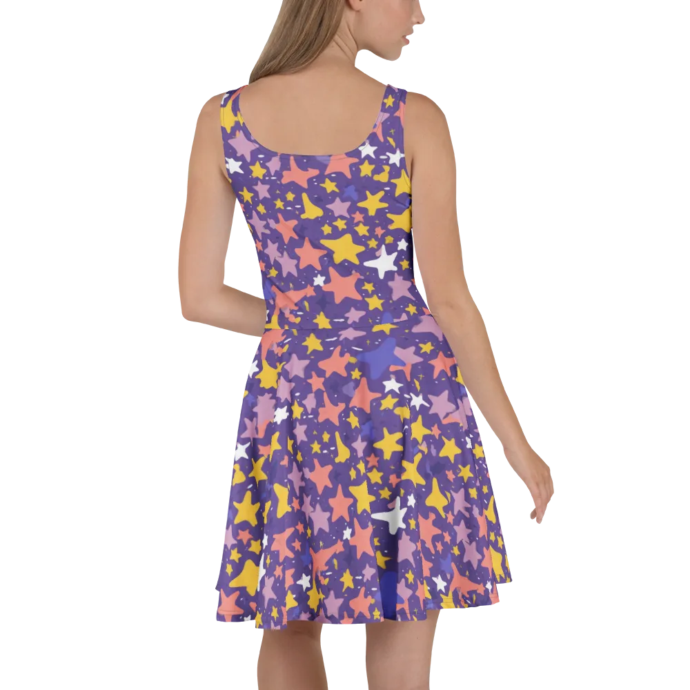 Starry Confetti on Skater Dress — Back