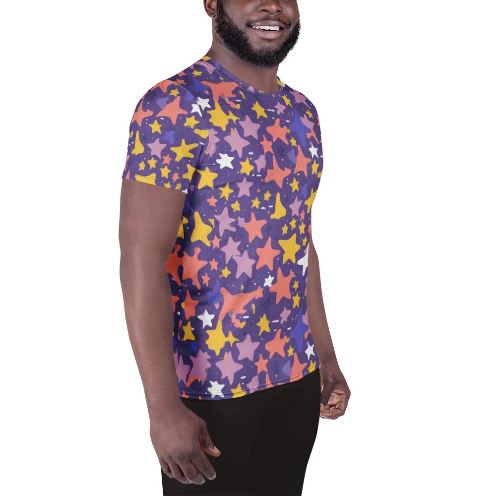 Starry Confetti on Men's Athletic T-Shirt — Right