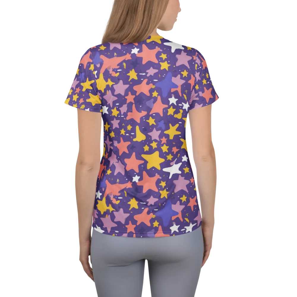 Starry Confetti on Women's Athletic T-Shirt — Back