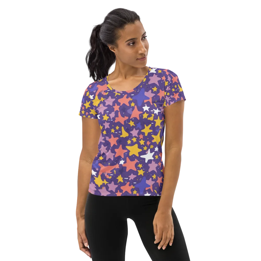 Starry Confetti on Women's Athletic T-Shirt — Front