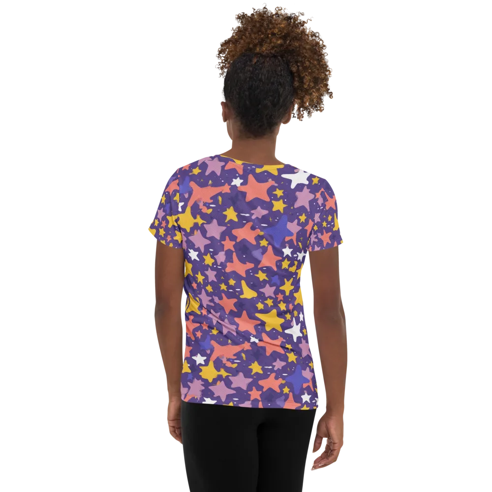 Starry Confetti on Women's Athletic T-Shirt — Back