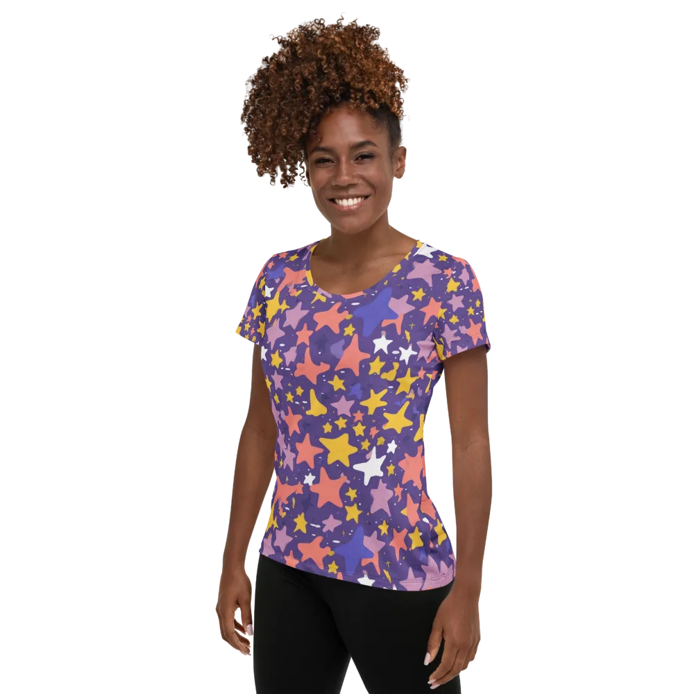 Starry Confetti on Women's Athletic T-Shirt — Left