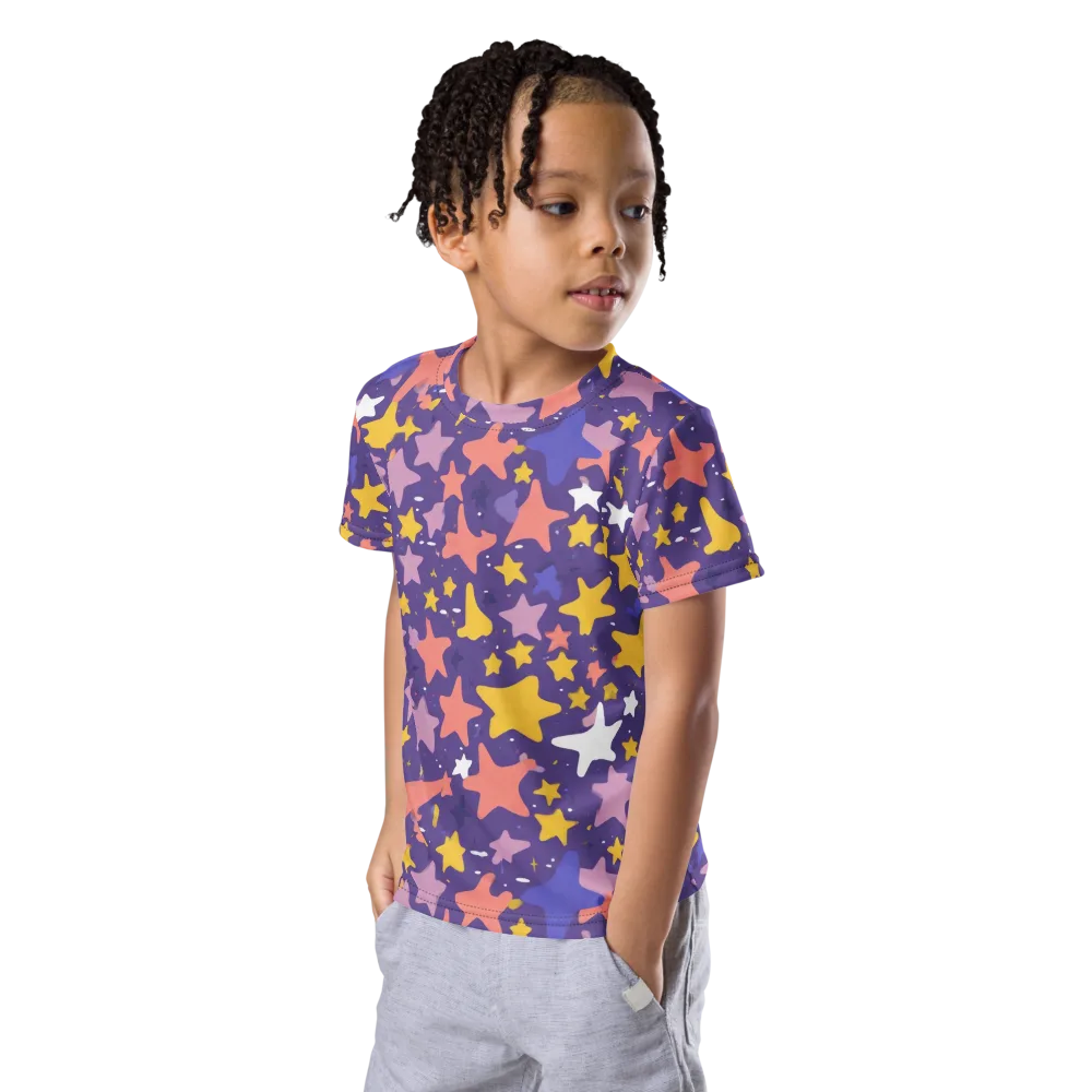 Starry Confetti on Kids Crew Neck T-Shirt — Left Front