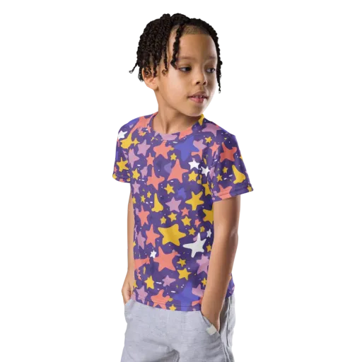 Starry Confetti on a Kids Crew Neck T-Shirt
