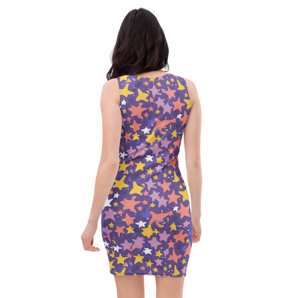 Starry Confetti on Bodycon Dress — Back
