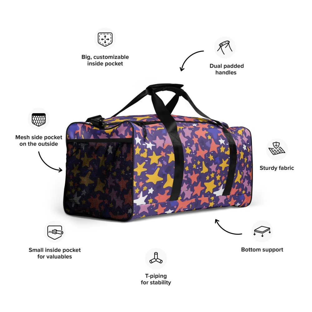 Starry Confetti on Duffle Bag — Right Front