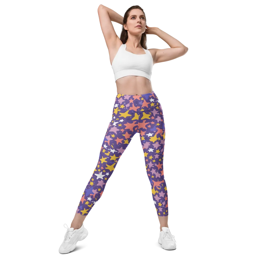 Starry Confetti on Leggings with Pockets — Front